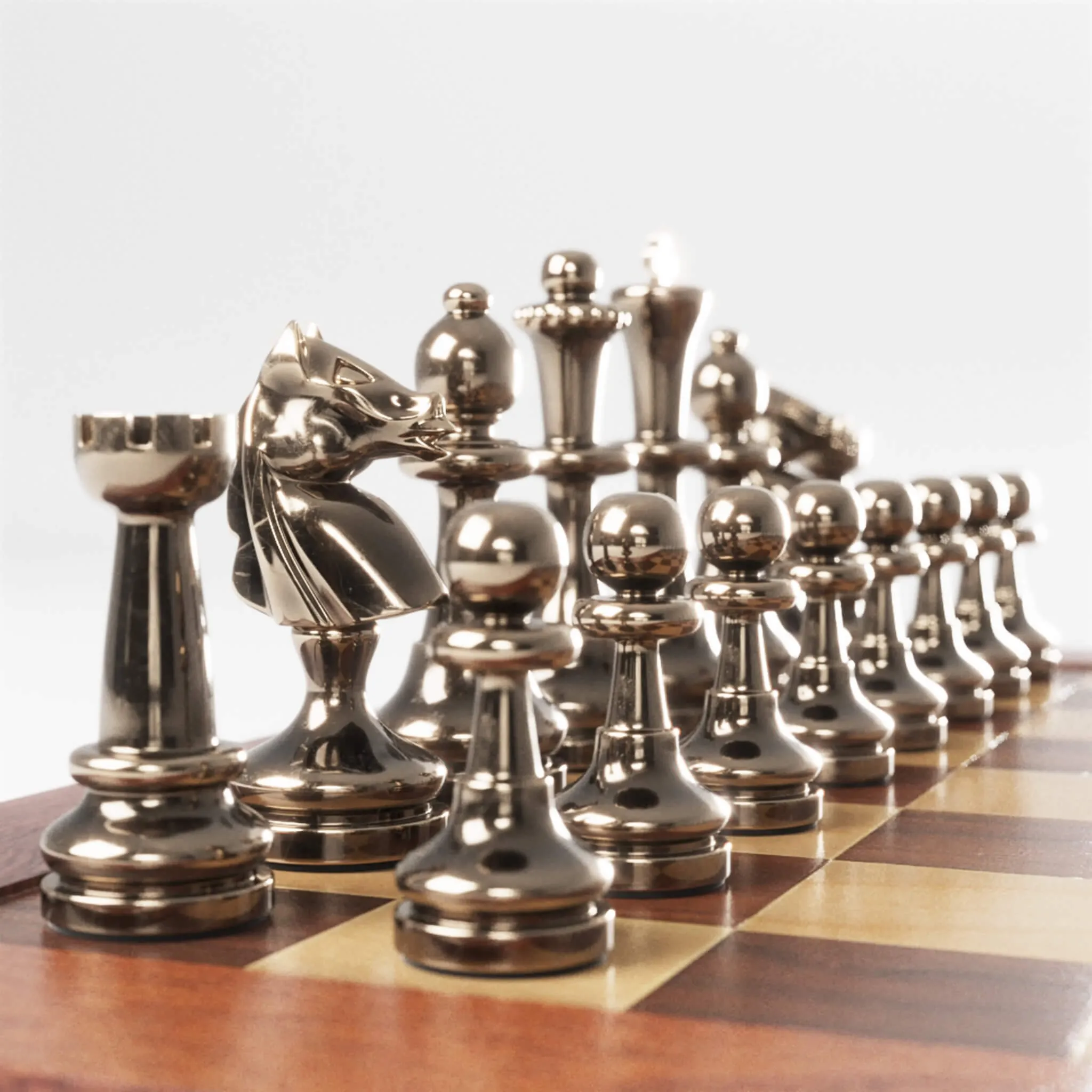 decoration – metal chess set 3D Model