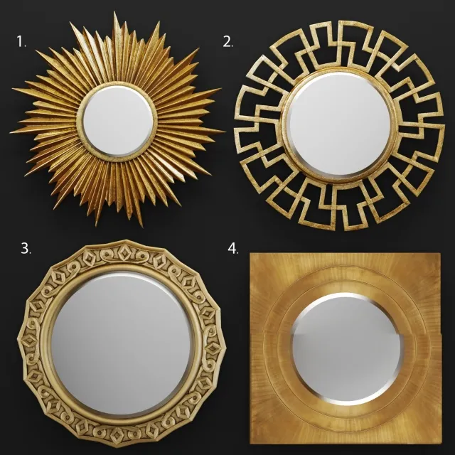 decoration – Mirror set by Bassett and House of Hampton 3D Model