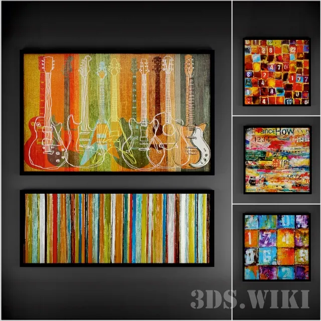 decoration – Modern art pictures 3D Model