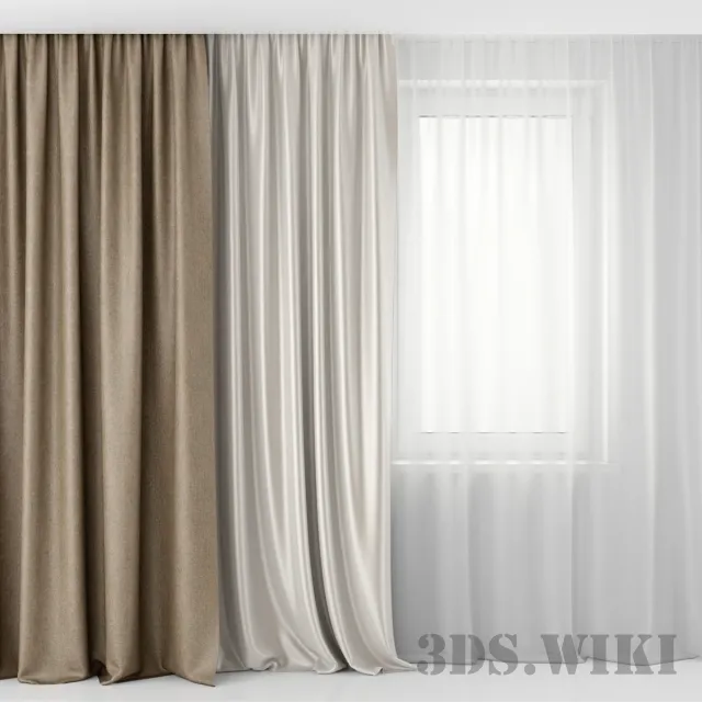 decoration – Modern beautiful curtains with tulle 3D Model decoration – Modern beautiful curtains with tulle 3D Model