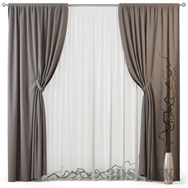 decoration – Modern designer curtains and tulle 3D Model decoration – Modern designer curtains and tulle 3D Model