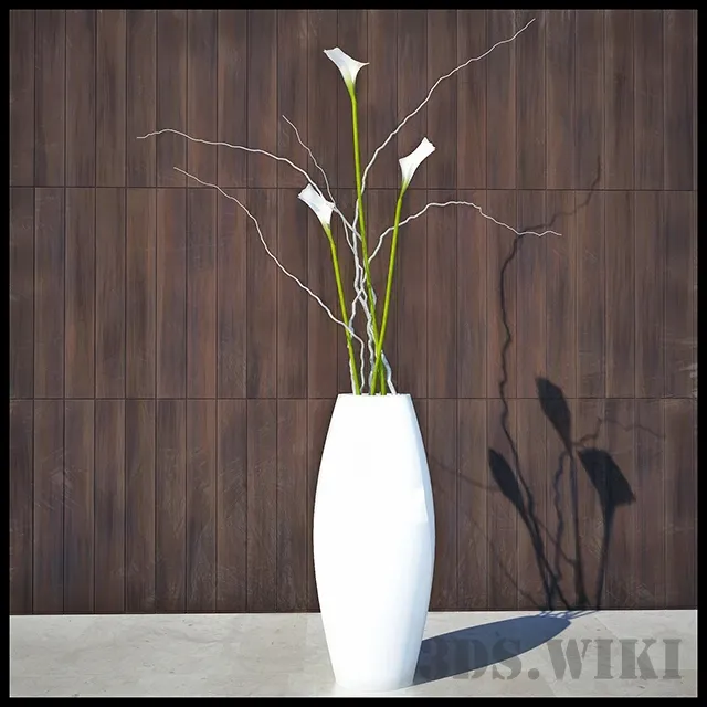 decoration – Modern houseplant in a vase 3D Model