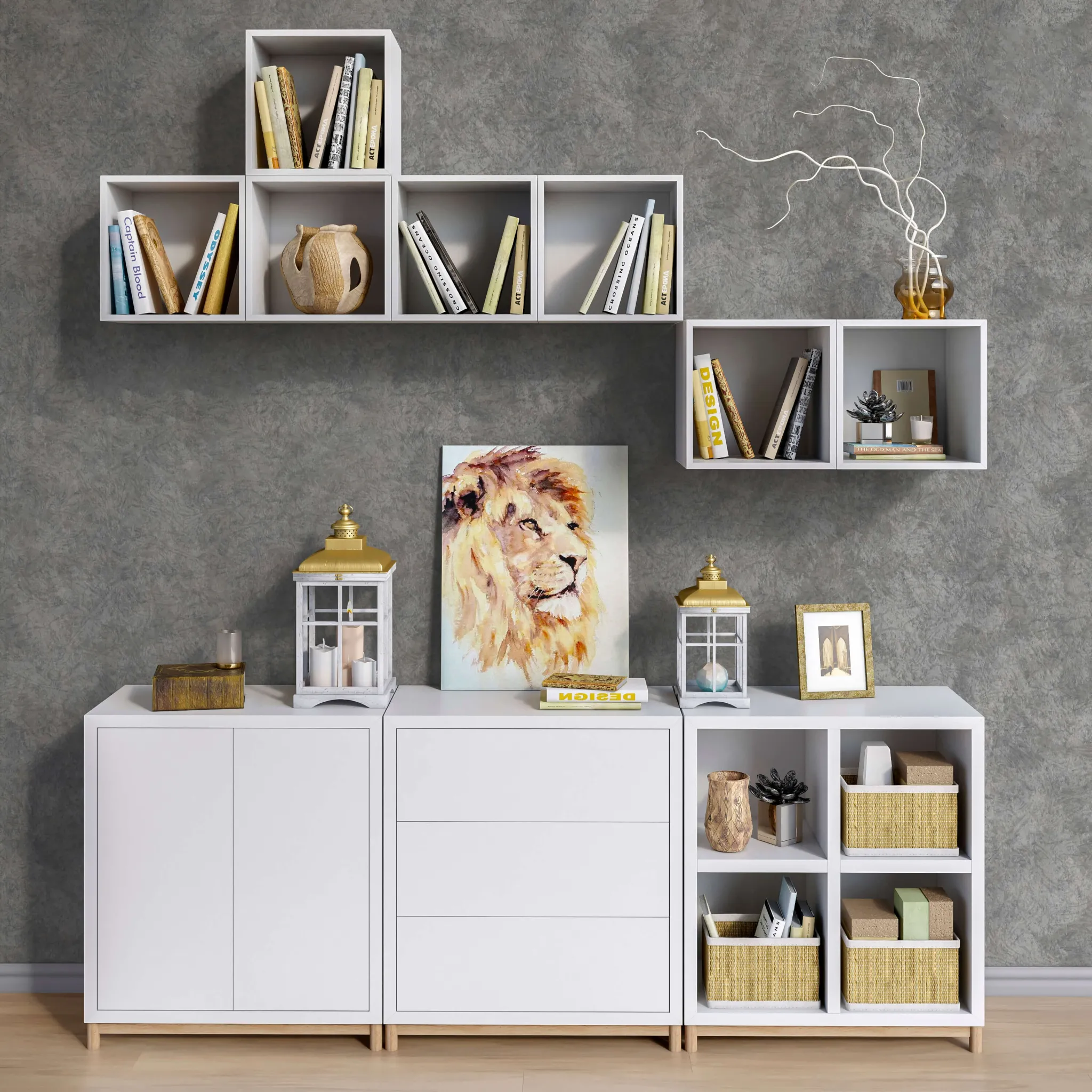 decoration – Modular furniture IKEA accessories and decor set 9 3D Model