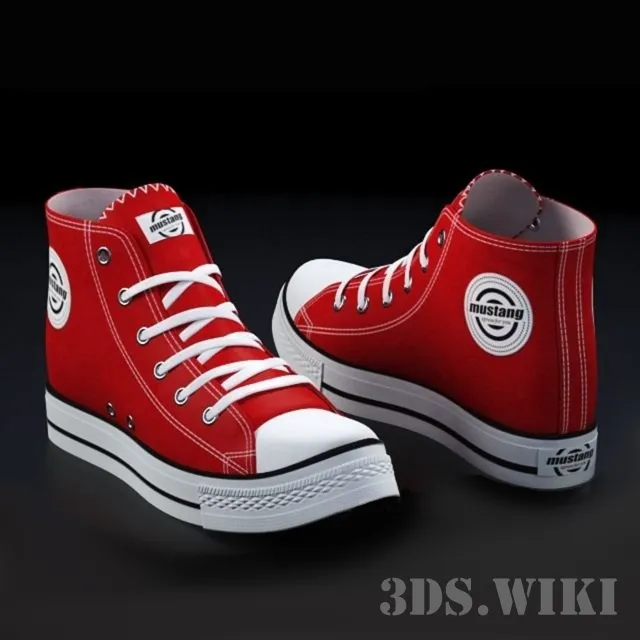 decoration – Mustang Red Sneakers 3D Model
