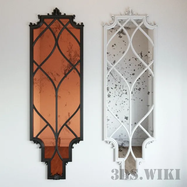 decoration – Old mirror with a metal frame 3D Model