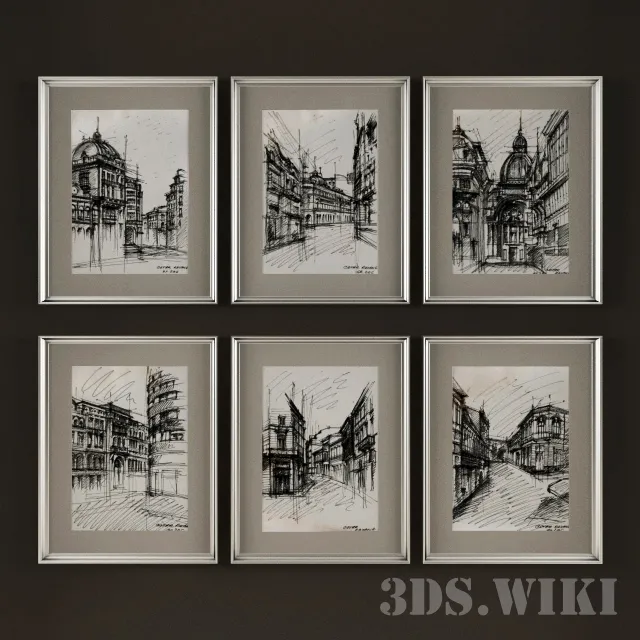 decoration – Old streets and buildings 3D Model