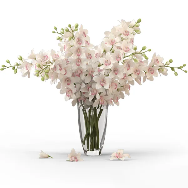 decoration – Orchids with willow branches 04 3D Model
