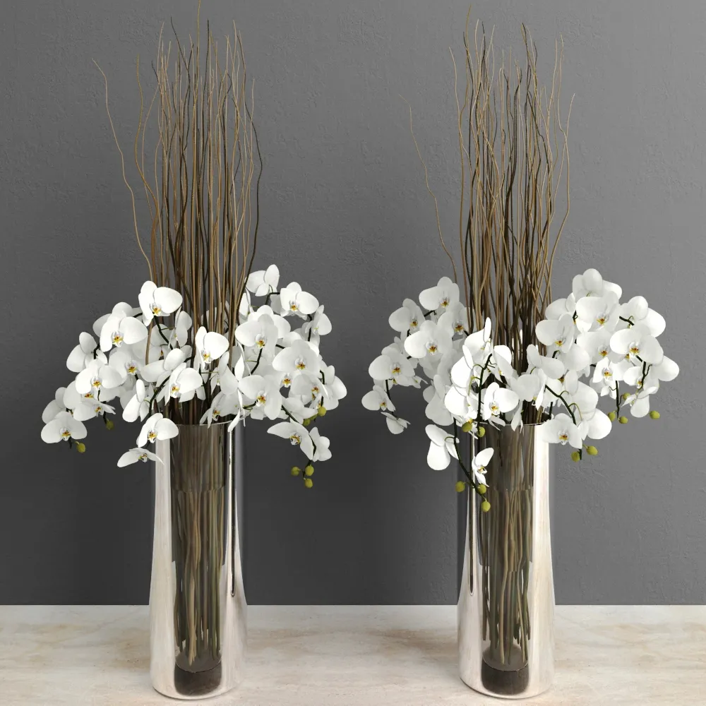 decoration – Orchids with willow branches 89 3D Model
