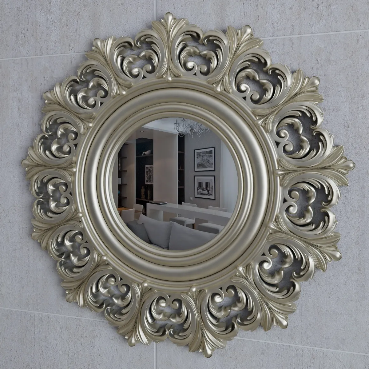 decoration – Oval mirror 89 3D Model