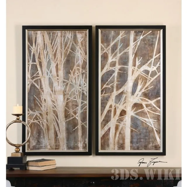 decoration – Painting of branches Uttermost 41543 3D Model