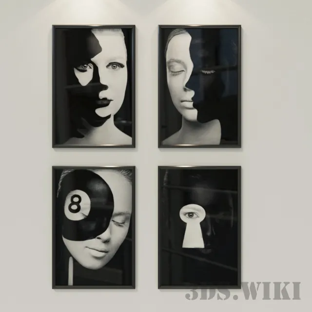 decoration – Paintings – a woman’s face 3D Model