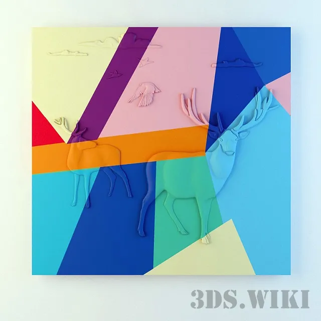 decoration – Panel “Elk” 3D Model