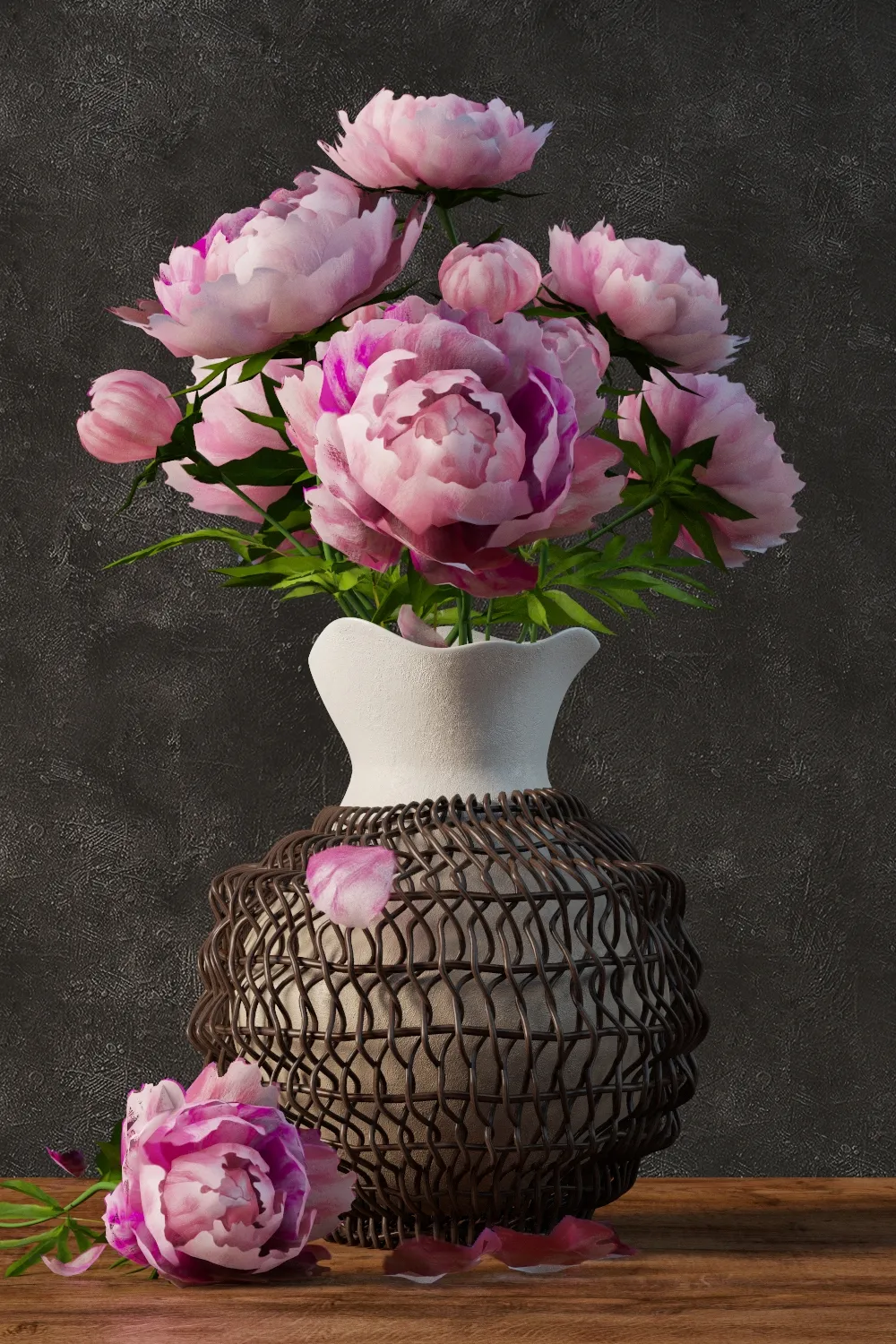 decoration – Peonies 04 3D Model