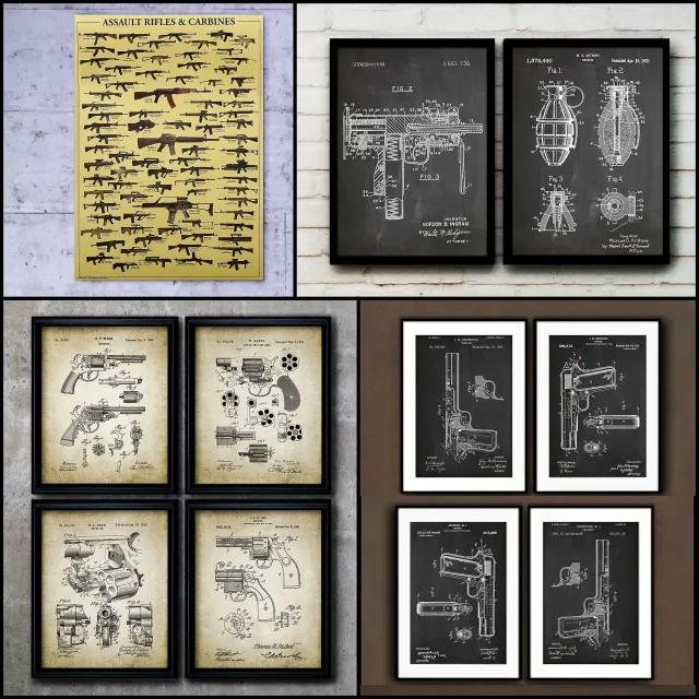 decoration – Picture in the frame. Collection of 107 Weapons 3D Model