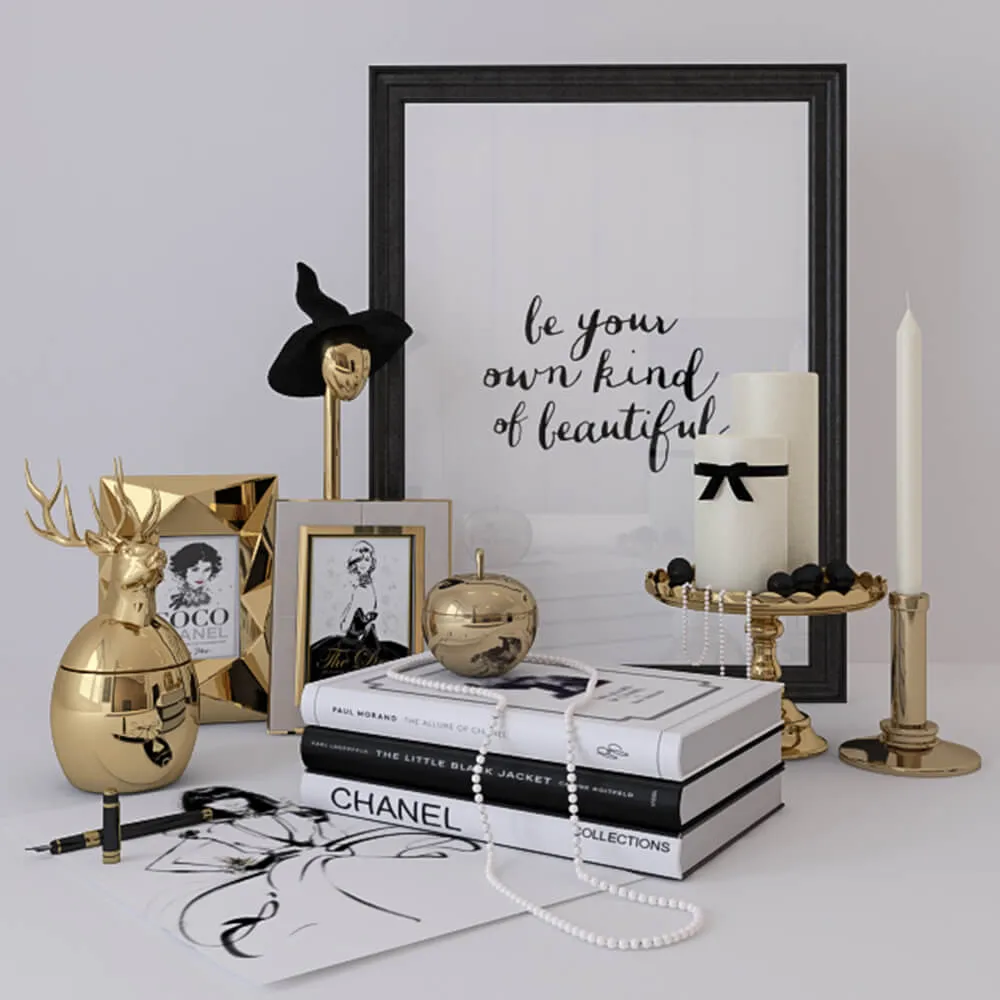 decoration – Pictures books candles 3D Model
