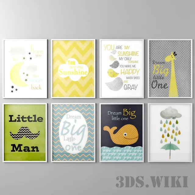 decoration – Pictures for kid`s room 3D Model