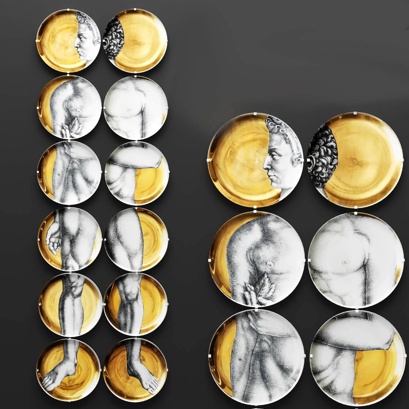 decoration – Piero  Fornasetti ‘Adamo’ Porcelain 3D Model