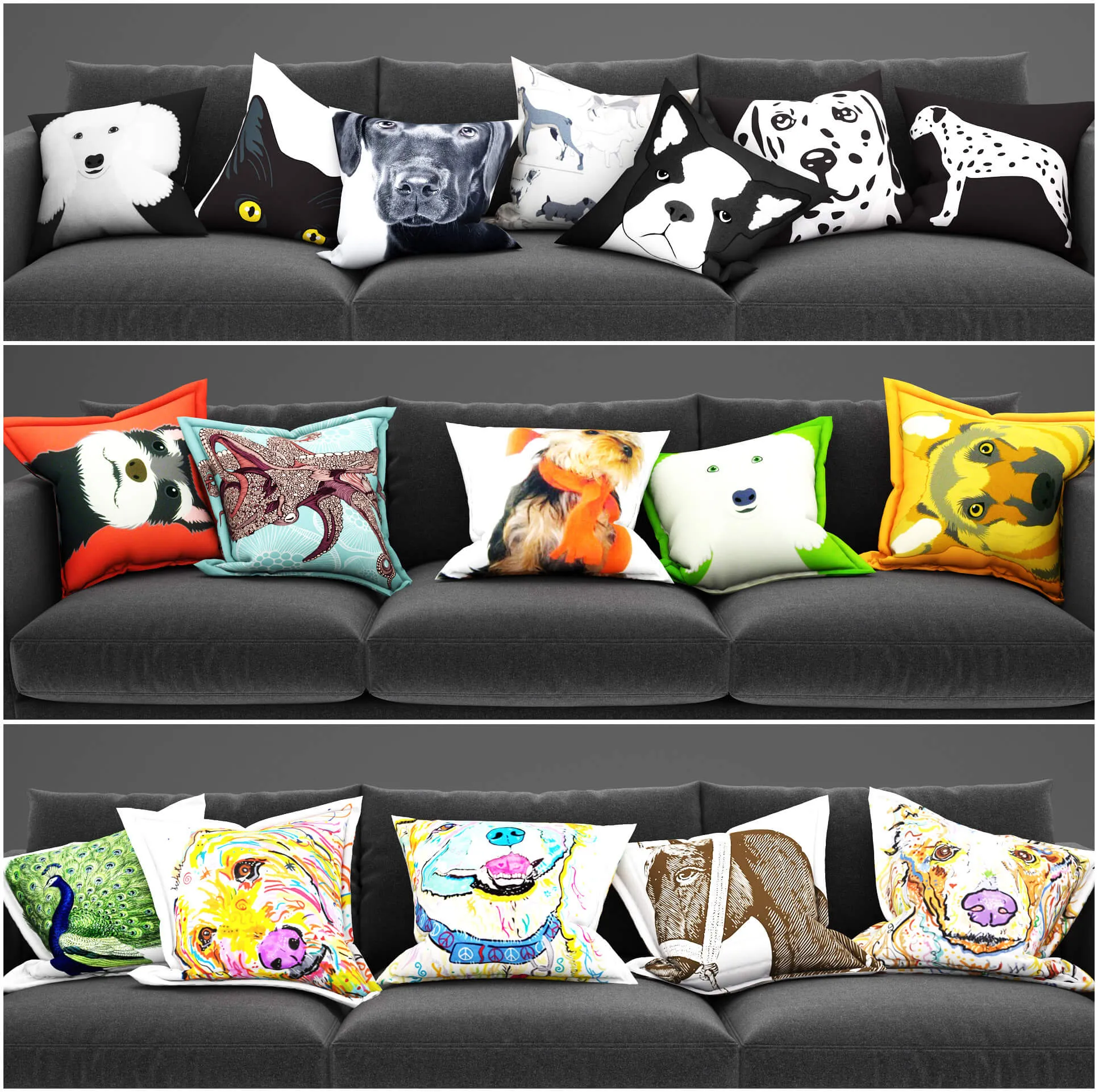 decoration – Pillows animals 01 3D Model decoration – Pillows animals 01 3D Model