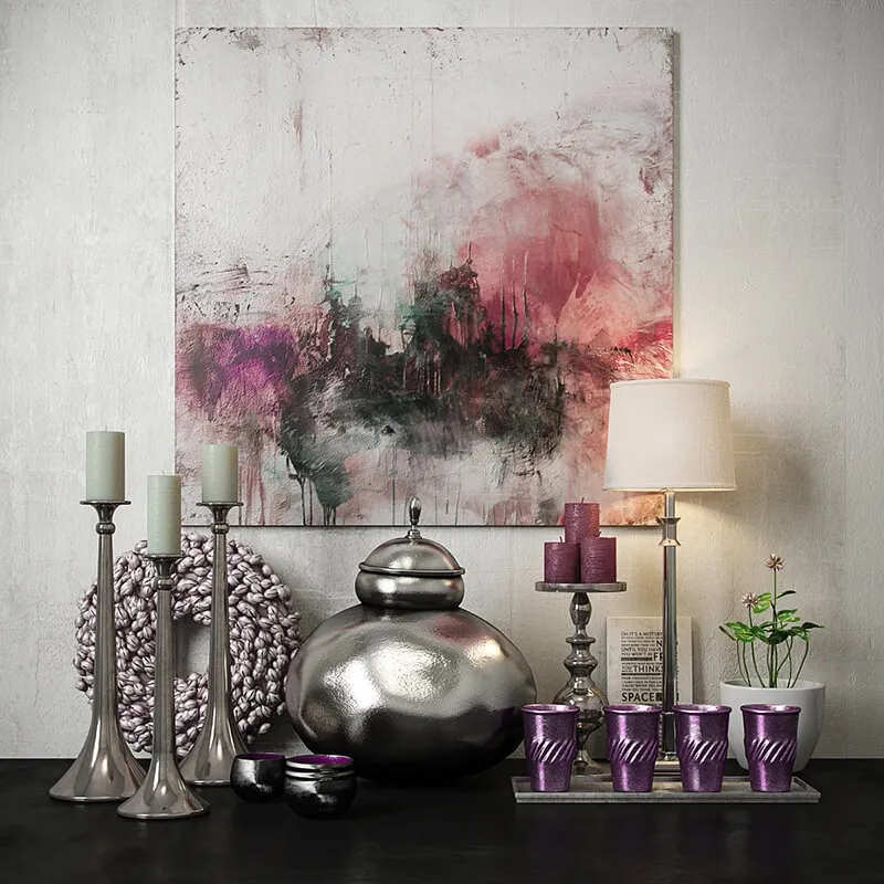 decoration – Pink decorative set 3D Model