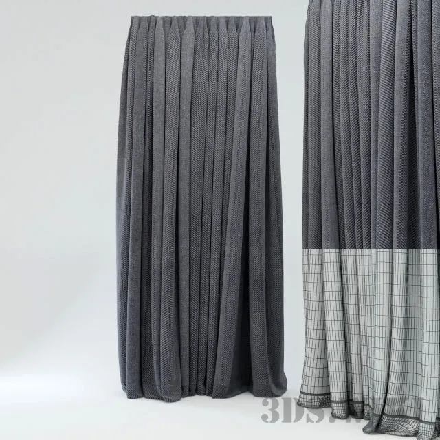 decoration – Plain heavy fabric curtains 3D Model decoration – Plain heavy fabric curtains 3D Model
