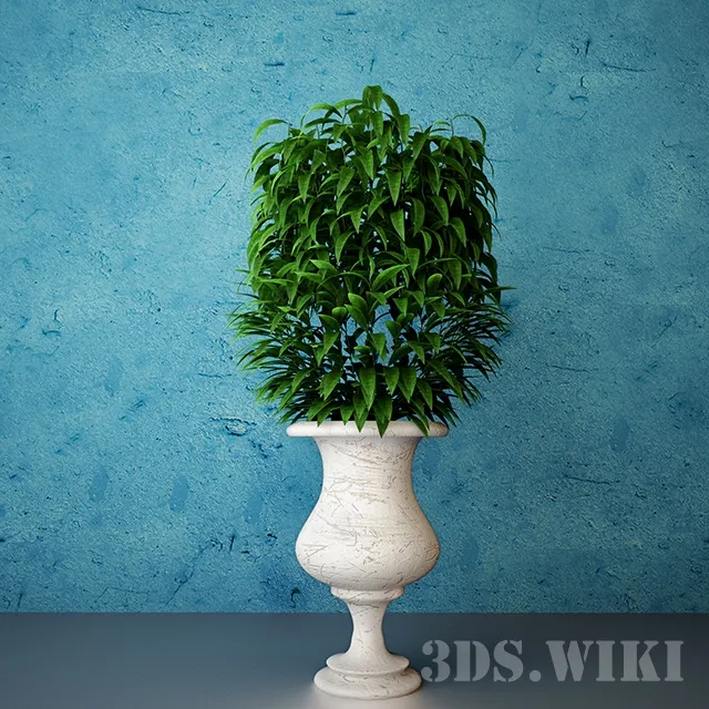 decoration – Plant with red leaves in a vase 3D Model