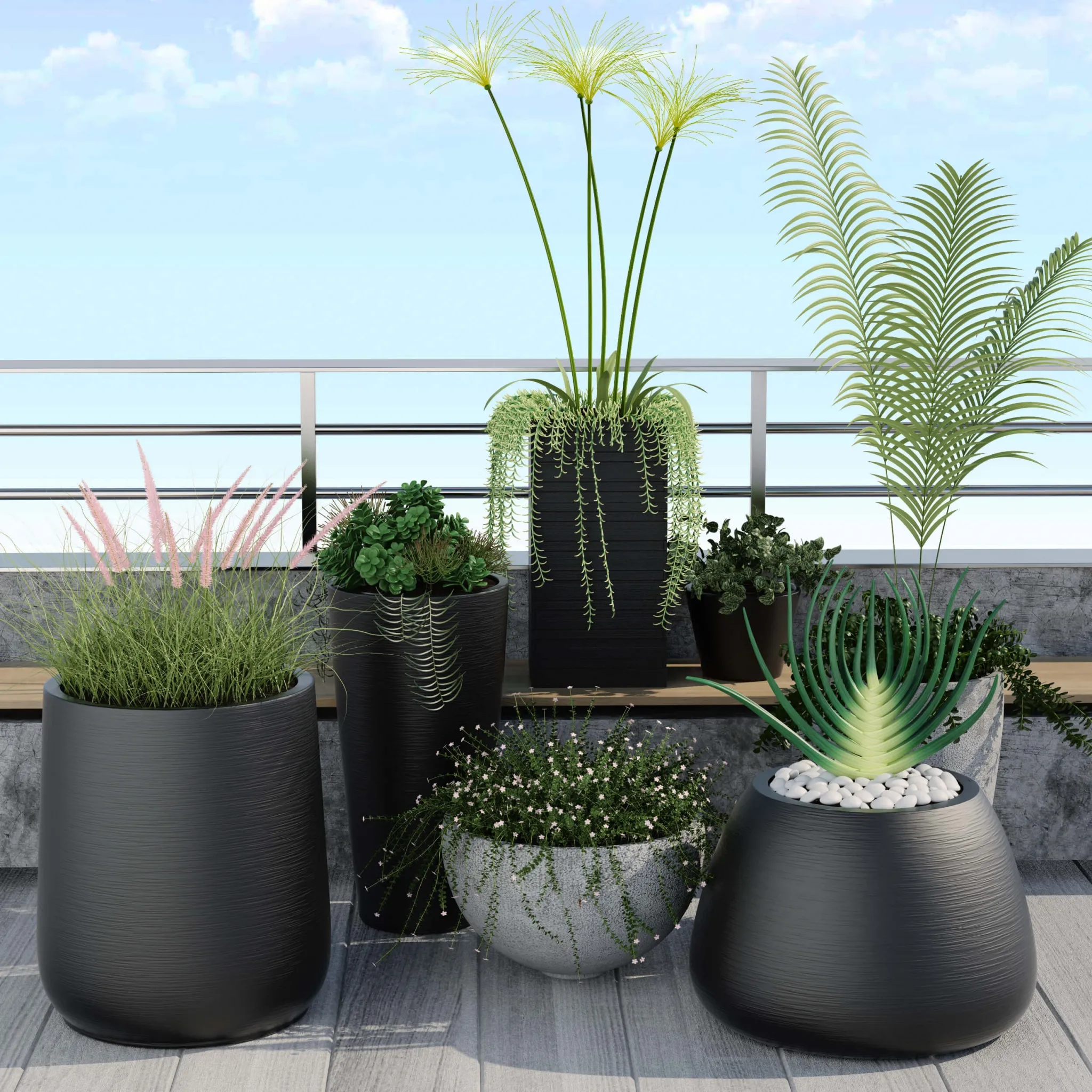 decoration – Planters Garden 01 3D Model decoration – Planters Garden 01 3D Model