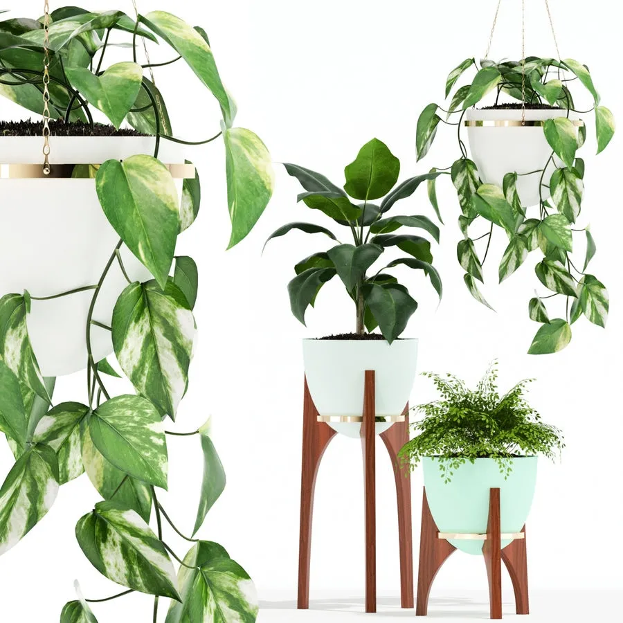 decoration – Plants collection 134 Retro Print Revival Planter 3D Model