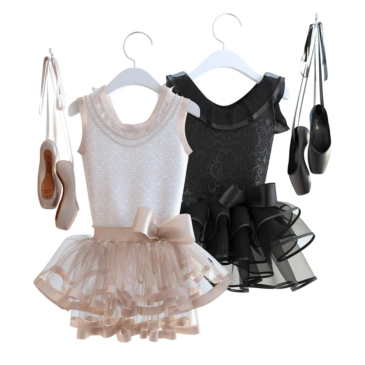 decoration – Pointe shoes with dress 3D Model