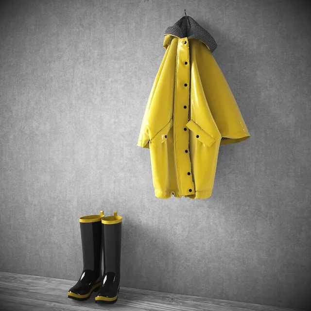 decoration – Raincoat and boots 3D Model