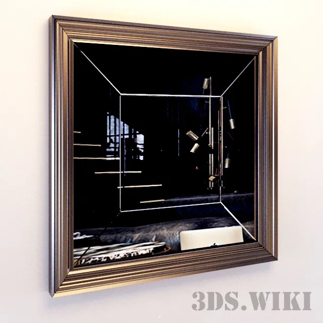 decoration – Rectangular framed wall mirror 3D Model
