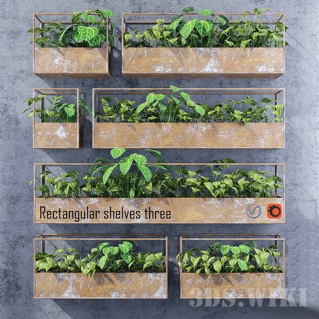 decoration – Rectangular shelves three 3D Model decoration – Rectangular shelves three 3D Model