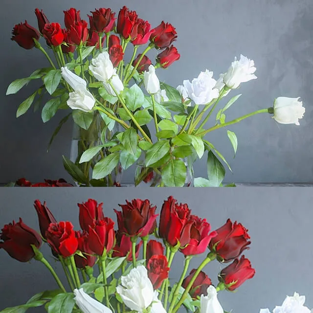 decoration – Red and white roses 3D Model