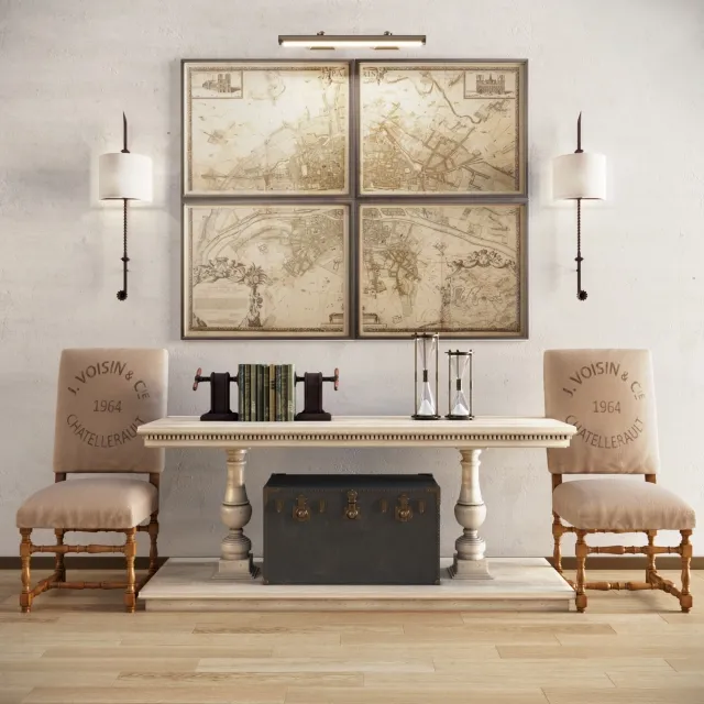 decoration – Restoration hardware decor set 1 3D Model