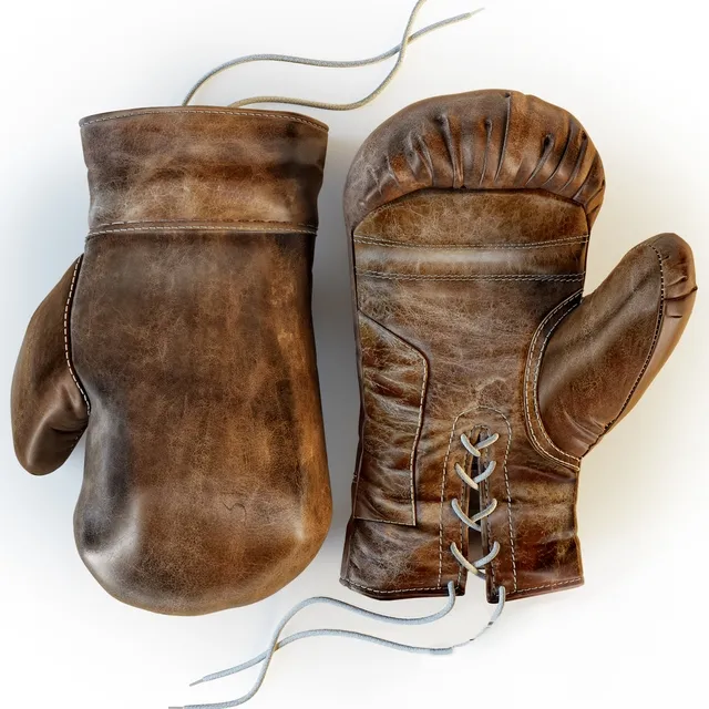 decoration – Restoration Hardware Vintage Leather Boxing Gloves 3D Model