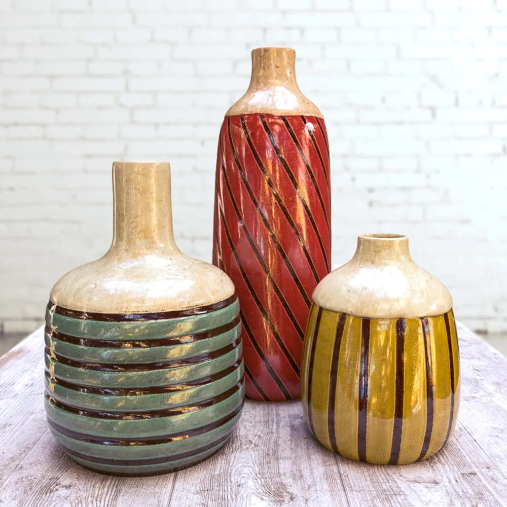 decoration – Rio Franco Ceramic Vases  set of 3 3D Model