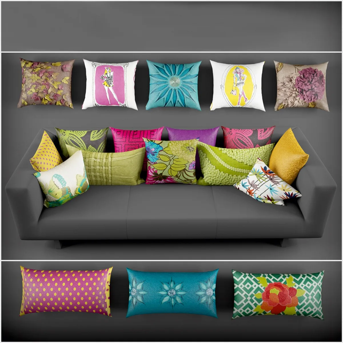 decoration – Rizzy Home pillows 2 3D Model decoration – Rizzy Home pillows 2 3D Model
