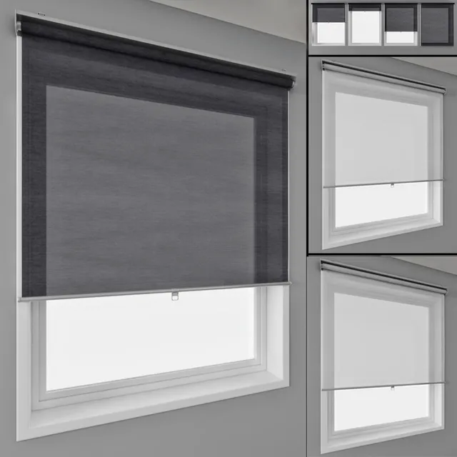 decoration – Roller blinds IKEA and window 3D Model