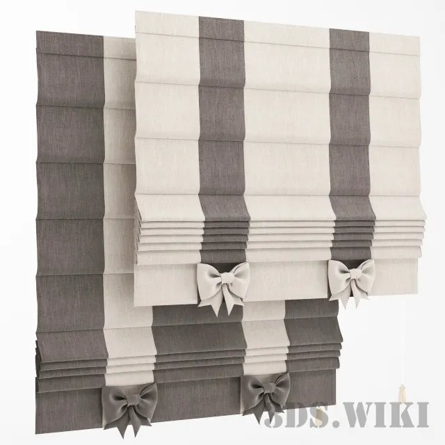decoration – Roman blind with bows 3D Model decoration – Roman blind with bows 3D Model