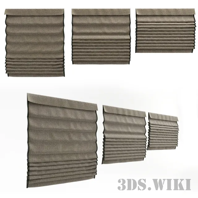 decoration – Roman blinds along the width of the window opening 3D Model decoration – Roman blinds along the width of the window opening 3D Model