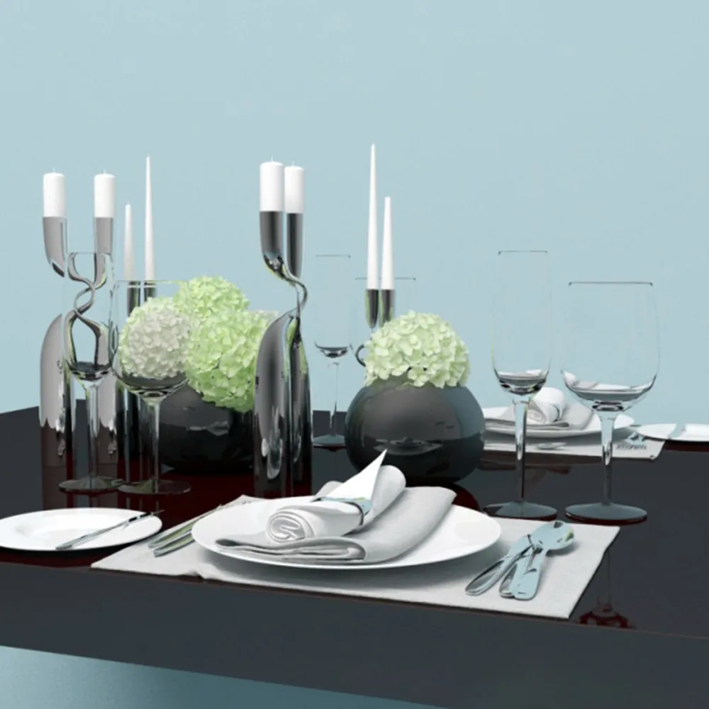 decoration – Romantic dinner table 3D Model