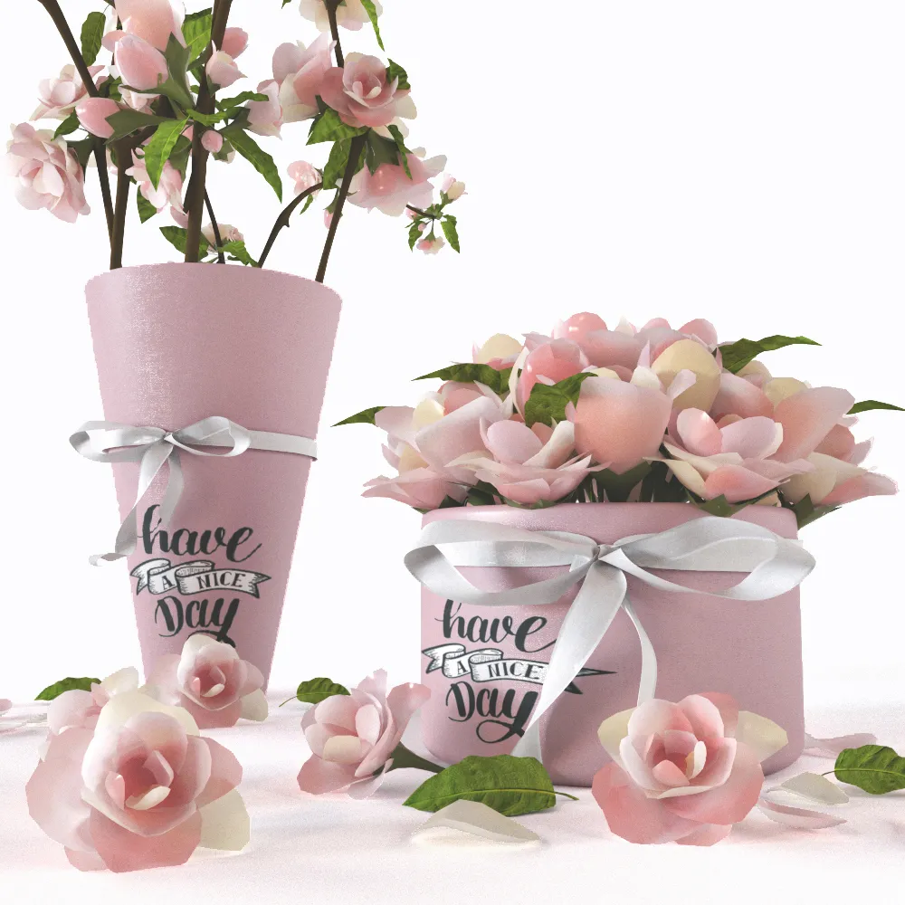 decoration – Rose flowers set 07 3D Model