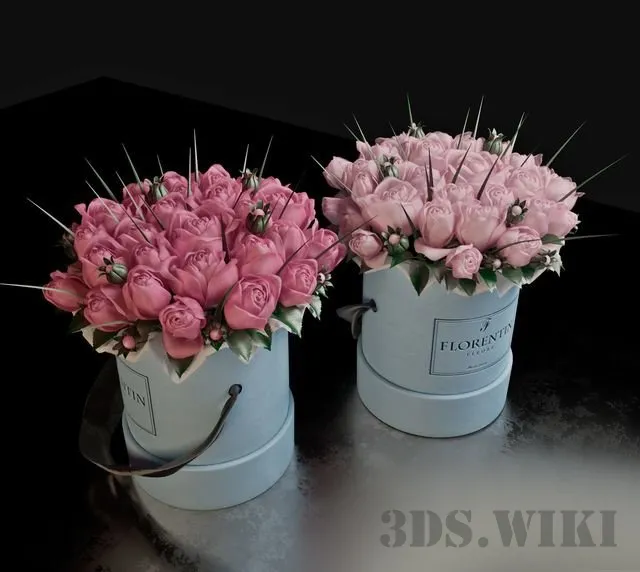 decoration – Roses in boxes Florentin 3D Model decoration – Roses in boxes Florentin 3D Model