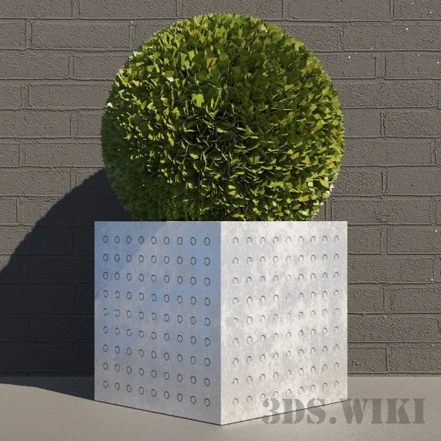 decoration – Round bush – lawn 3D Model