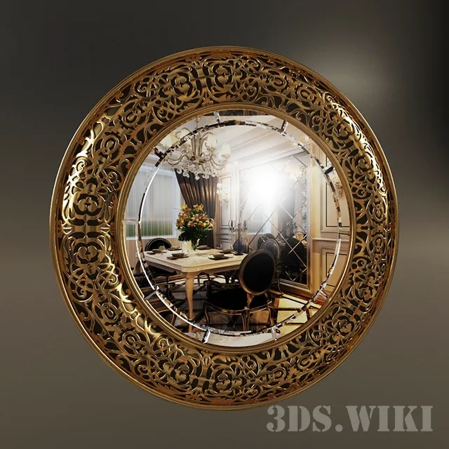 decoration – Round classic mirror 3D Model