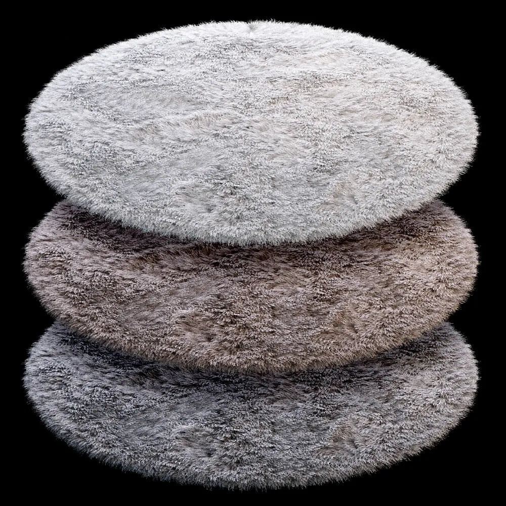 decoration – Round fluffy carpet 08 3D Model decoration – Round fluffy carpet 08 3D Model
