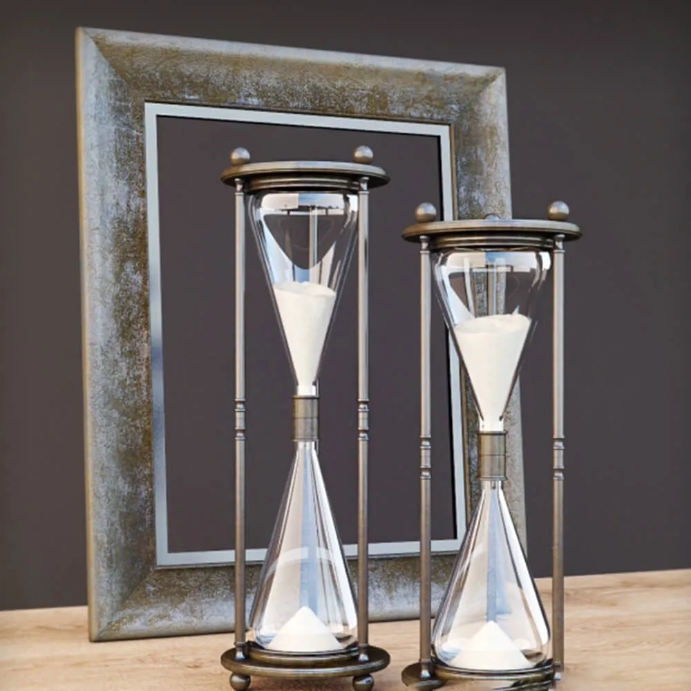 decoration – Sand Hourglass and picture frame 3D Model