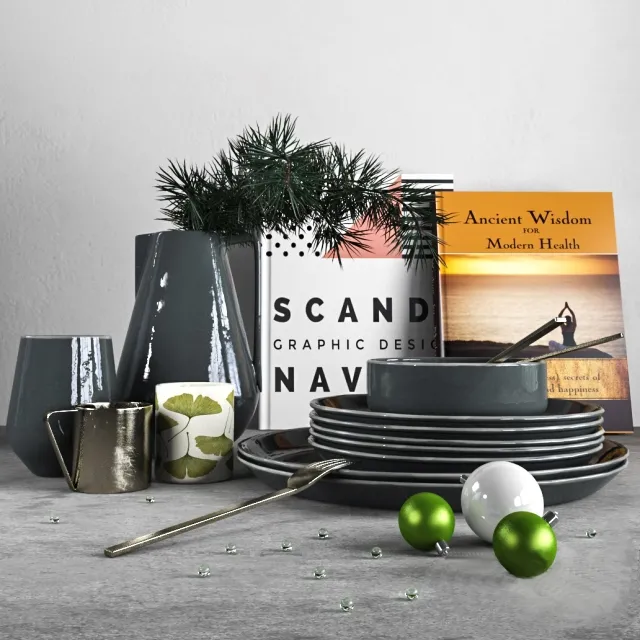 decoration – Scandinavian Christmas decor set 3D Model