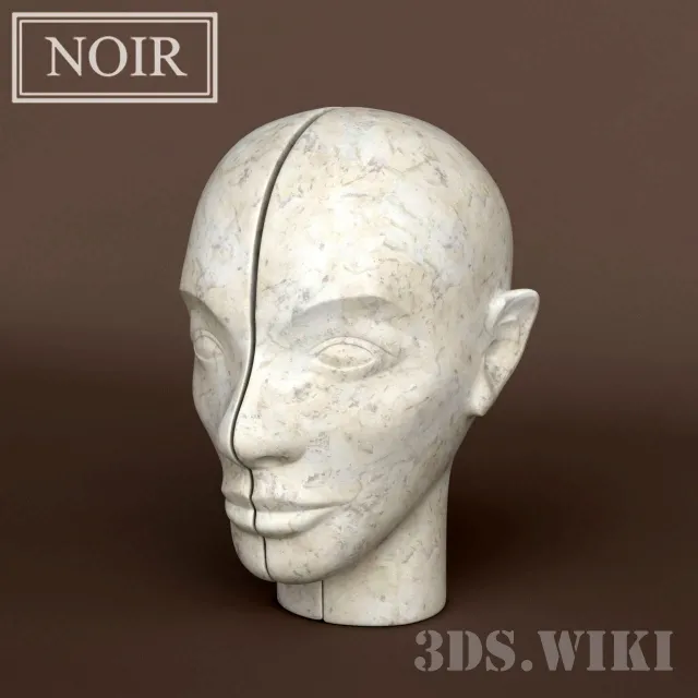 decoration – Sculpture head made of stone 3D Model