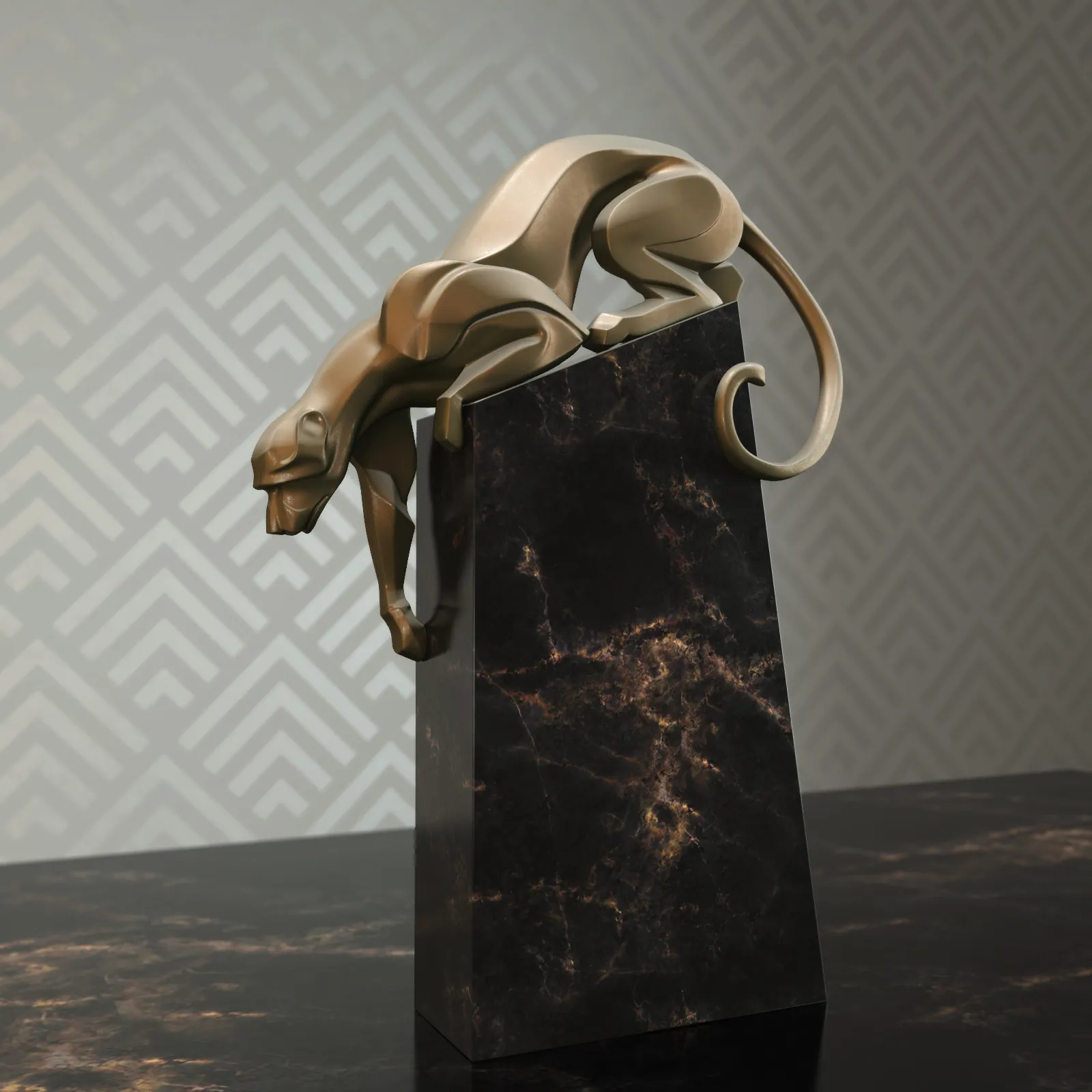 decoration – Sculpture jaguar 03 3D Model