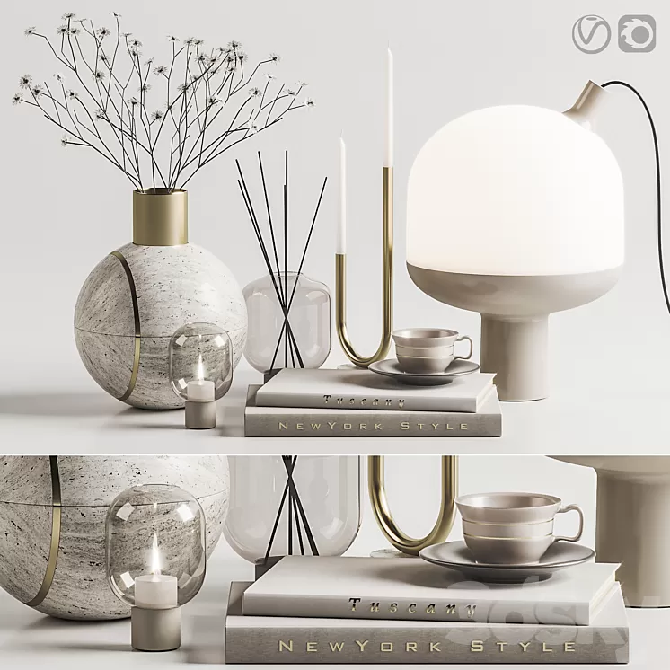 Decoration Set 001-Hauri Candleholder Arche Collection Curiosity objects 3D Model